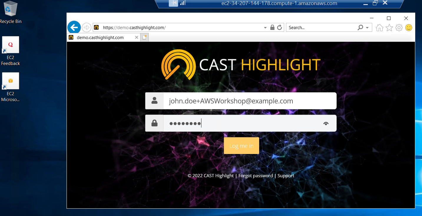 Highlight Portal in an EC2 Instance